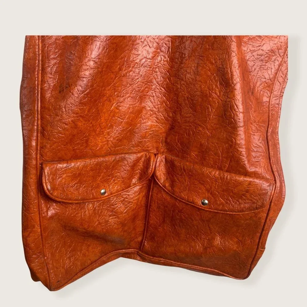 Vintage 70s Warm Orange Vinyl Garment Bag